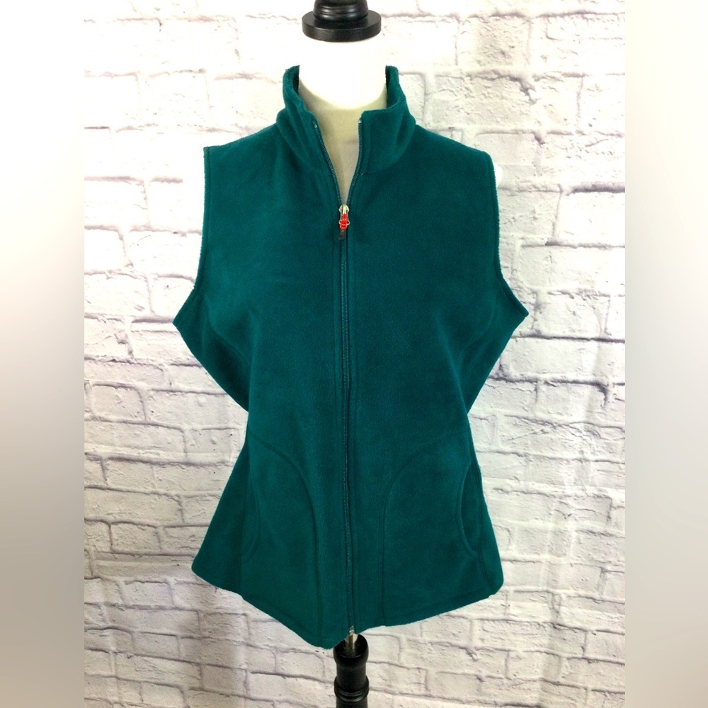 Woolrich Women’s Fleece Zip Up Vest in Color Deep Atlantic Size‎ Large Like New